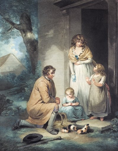 Meerschweinchen, graviert von Thomas Gaugain, veröffentlicht von T. Philipe, 1796 von George Morland